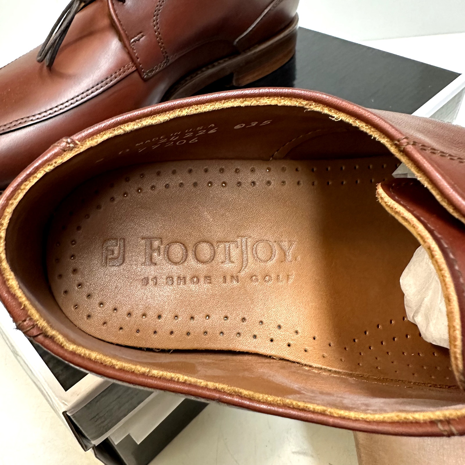 Nib Rancourt & Co. X Footjoy Split Toe Derby Dress Shoe Brown Calf 79206 8 D — image 7 of 8